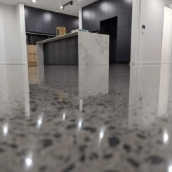 polished concrete flooring in new home