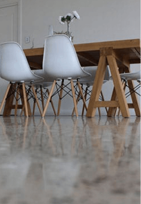 chairs and tables on concrete polishing sydney