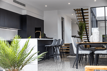 luxurious kitchen with concrete polishing sydney
