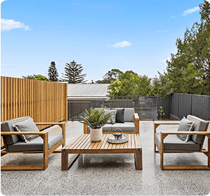 outdoor setting on concrete polishing sydney