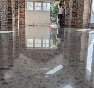 polished cement flooring